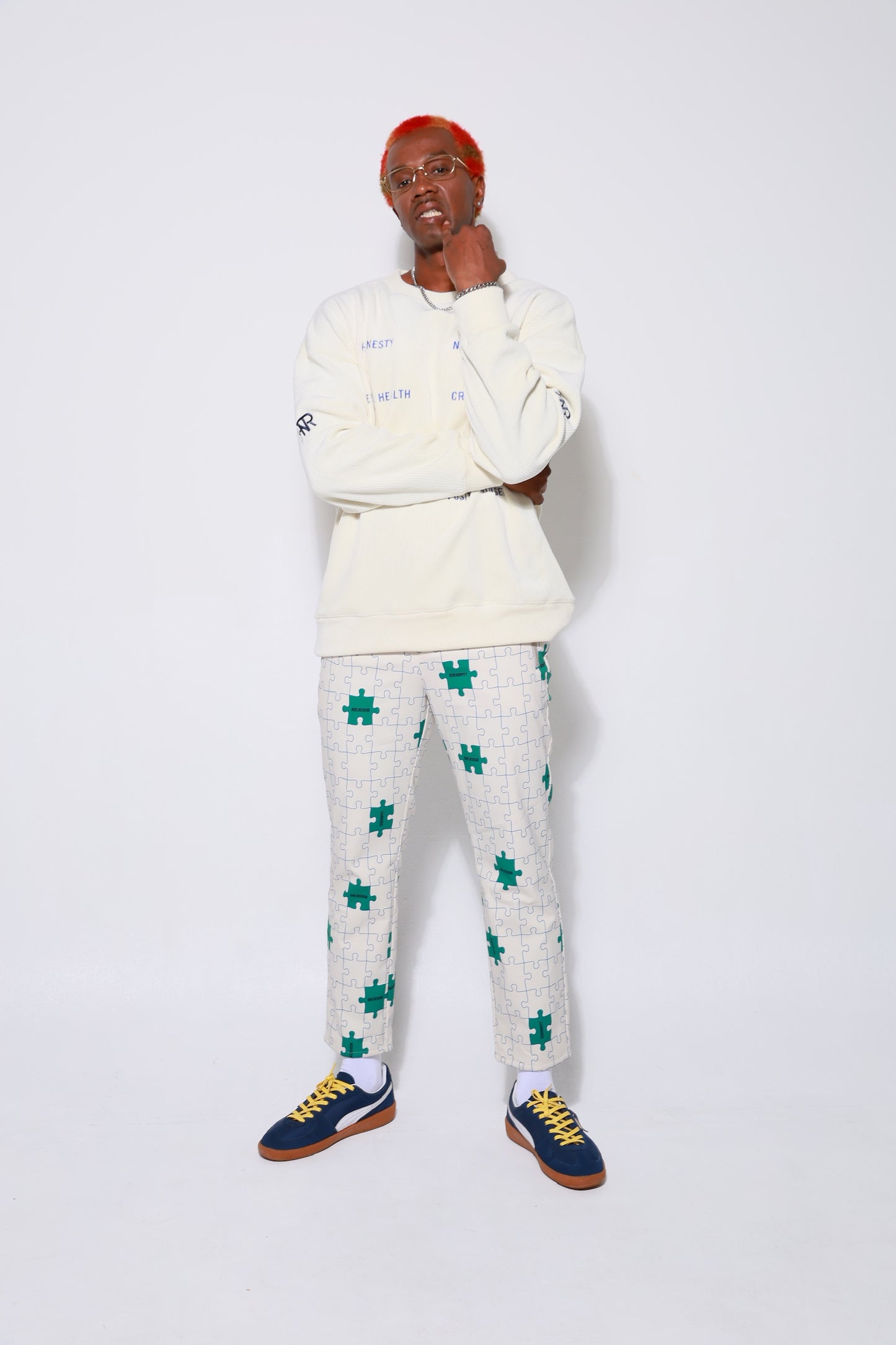“Puzzle Fleece Lined Long Pants”