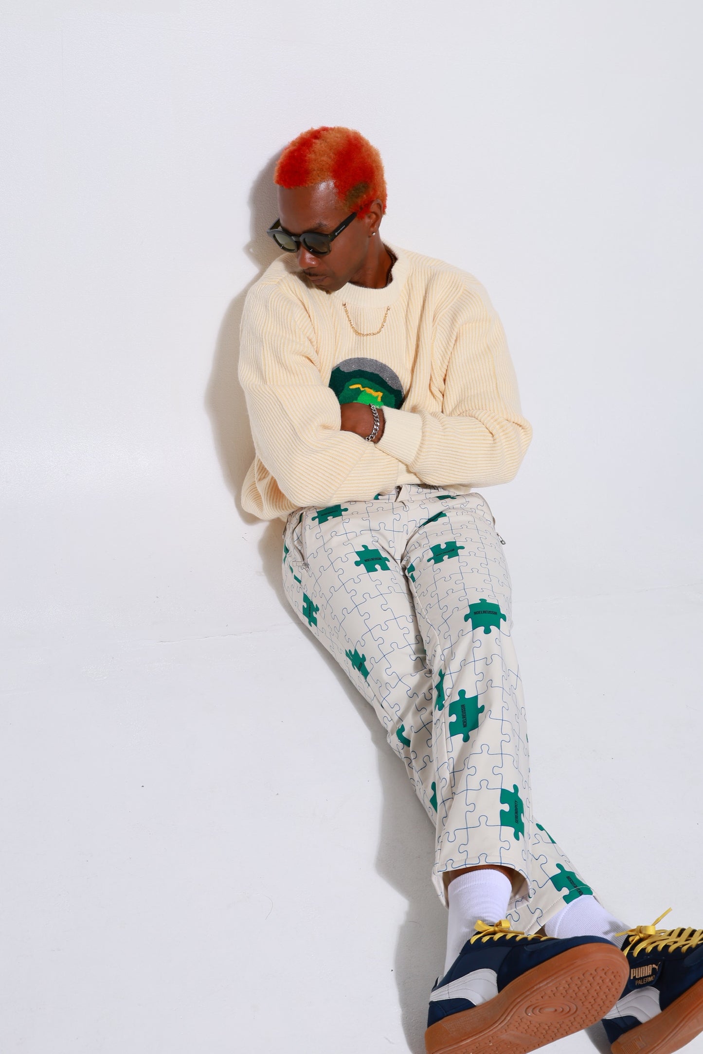“Puzzle Fleece Lined Long Pants”