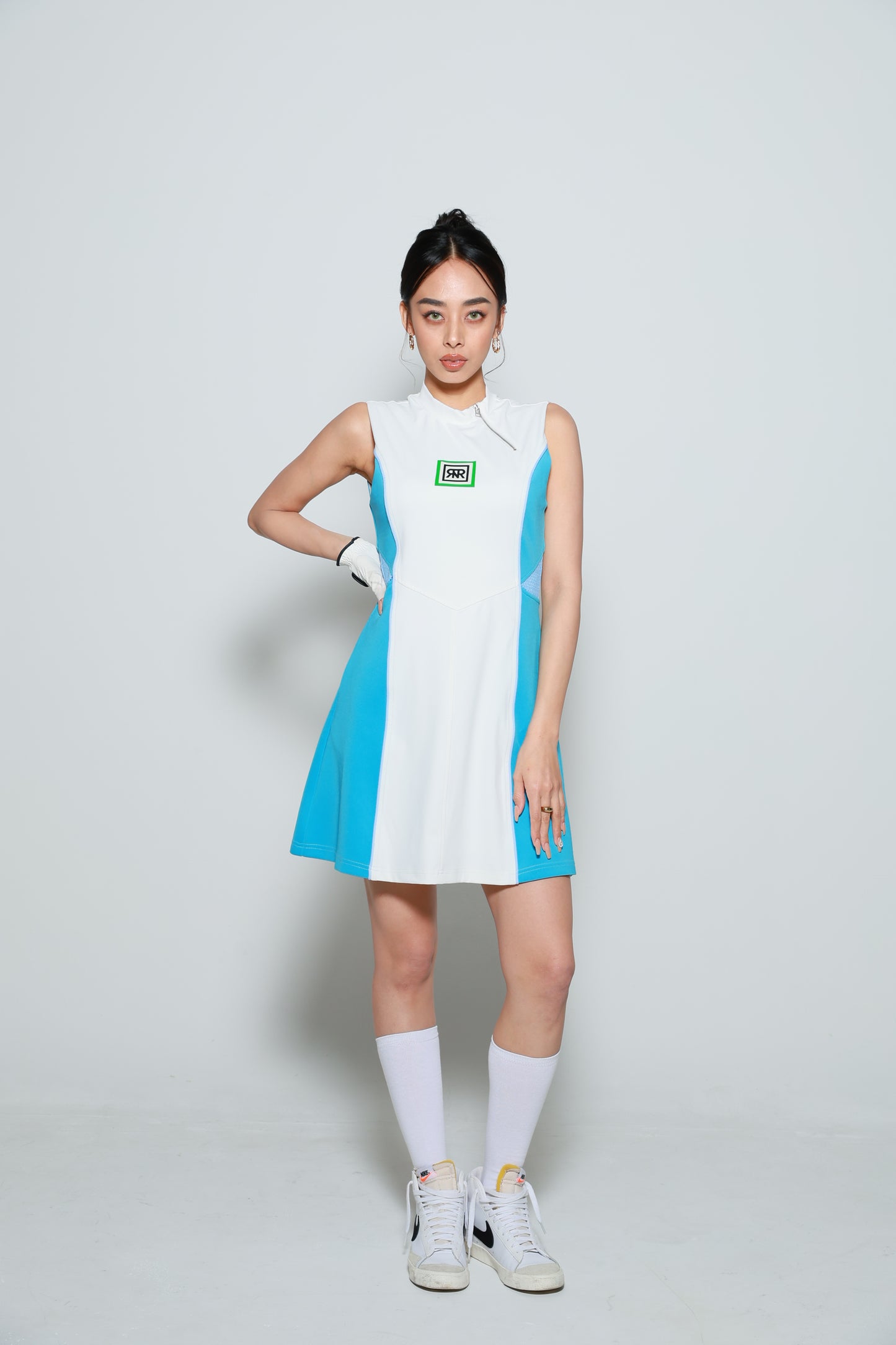 【SALE対象】Eclat Swing Dress（BLUE×WHITE）