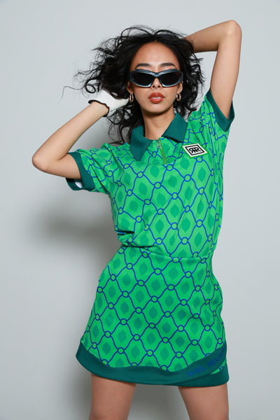 Horizon Cube Half Zip Polo（GREEN）
