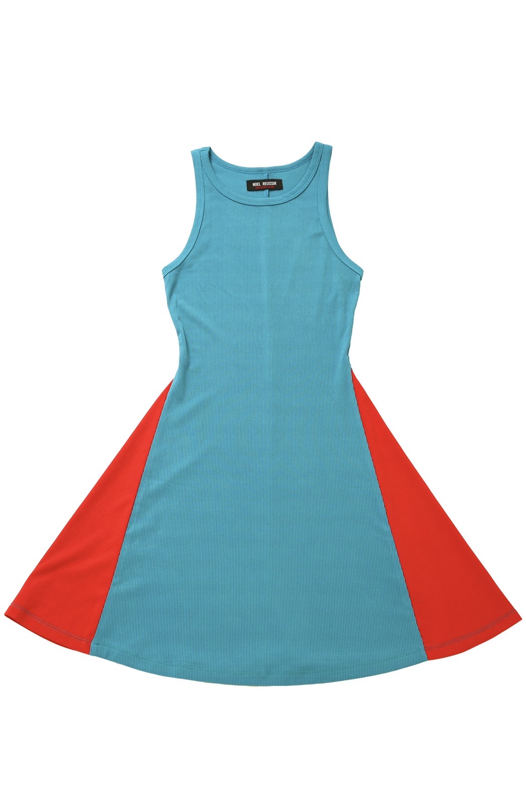 Rib Tight Flare One Piece(BluexRed)